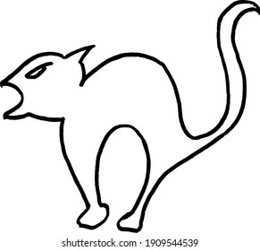 Furcht erregende und wütende schwarze Katze, Vektorfrei