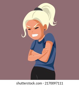 
Furious Angry Teen Girl Feeling Upset Vector Cartoon Illustration. Frustrated Teenager With Rage Problems Misbehaving Irritated And Annoyed 
