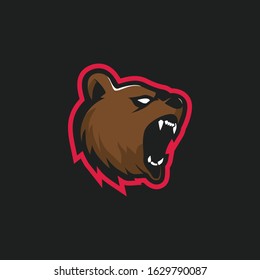 Furious bear mascot logo design for esport and sport team