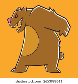 Furious Bear with Red Eyes and Aggressive Face
