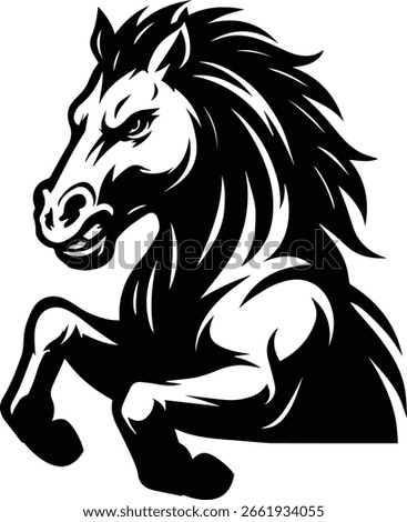 Furious Bronco Horse Head Vector – Bold Mascot Silhouette for School Sports Team Logos, Cricut, Stickers, Tattoos

