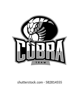 Furious cobra sport vector logo concept isolated on white background. Web infographic military professional team pictogram. Premium quality wild snake t-shirt tee print illustration.