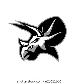 Furious dinosaur sport club vector logo concept isolated on white background. Modern team badge mascot design. Premium quality wild reptile t-shirt tee print illustration. Savage monster icon.
