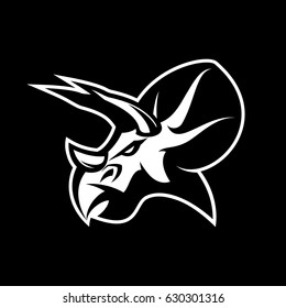 Furious dinosaur sport club vector logo concept isolated on black background. Modern team badge mascot design. Premium quality wild reptile t-shirt tee print illustration. Savage monster icon.