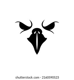 Furious Eagle Face Silhouette Design Stock Vector (Royalty Free ...