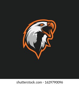 Furious eagle mascot logo design for esport  and sport team