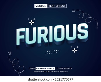 texto editável furioso, efeito de fonte, texto 3d para título