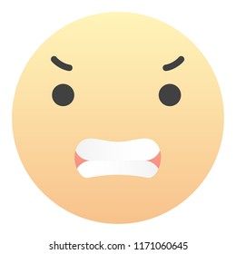 Furious Face Emoticon Emoji Sign Face for Social network and apps