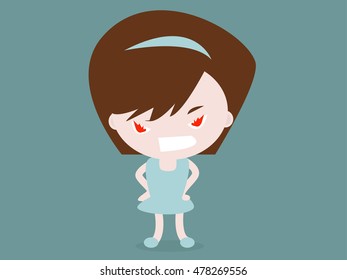 furious girl vector