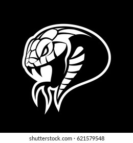 Furious green snake sport vector logo concept isolated on black background. Modern professional team badge design. Premium quality wild animal t-shirt tee print illustration.