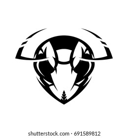 Furious hornet head athletic club vector logo concept isolated on white background. Modern sport team mascot badge design. Premium quality wild insect emblem t-shirt tee print illustration.