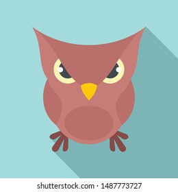 Furious owl icon. Flat illustration of furious owl vector icon for web design