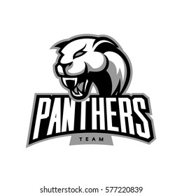 Furious panther sport vector logo concept isolated on white background. Web infographic professional team pictogram. Premium quality wild animal t-shirt tee print illustration.