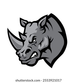 Furious rhino sport vector logo concept isolated 