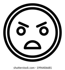 Icono de sonrisa curiosa. Esquema Icono del vector de sonrisa furiosa para el diseño web aislado en fondo blanco