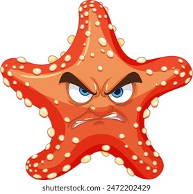 A furious starfish with an expressive face