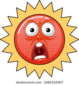 A furious sun with an angry expression