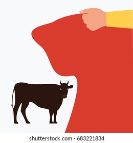 furious toreador or matador isolated vector. simple modern angry bullfighter waiting & ready to fight in a typical spanish bullfight cartoon flat design background. holding red piece of cloth or flag