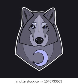 Furious wolf sport logo concept isolated on dark background.