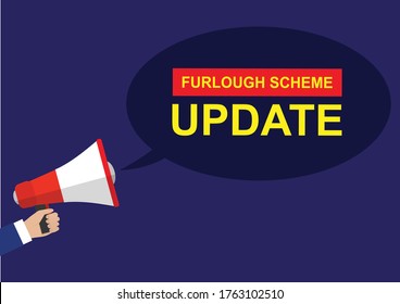 Furlough Scheme Update Megaphone Coronavirus Vector