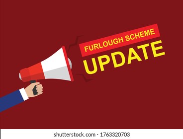 Furlough Scheme Update Megaphone Coronavirus Vector