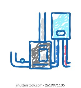 furnace appliance doodle icon sketch vector. furnace appliance sign. isolated symbol illustration