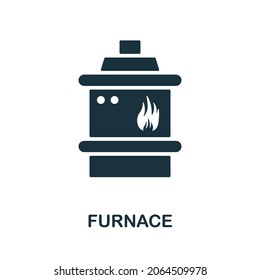Furnace icon. Monochrome sign from machinery collection. Creative Furnace icon illustration for web design, infographics and more
