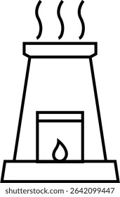 furnace icon. Outline furnace icons from electronic device and stuff . Line and glyph vector template design elements, Editable symbols. Home heating system for energy and comfort design needs
