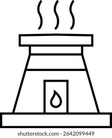 furnace icon. Outline furnace icons from electronic device and stuff . Line and glyph vector template design elements, Editable symbols. Home heating system for energy and comfort design needs