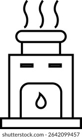 furnace icon. Outline furnace icons from electronic device and stuff . Line and glyph vector template design elements, Editable symbols. Home heating system for energy and comfort design needs