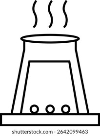 furnace icon. Outline furnace icons from electronic device and stuff . Line and glyph vector template design elements, Editable symbols. Home heating system for energy and comfort design needs