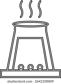 furnace icon. Outline furnace icons from electronic device and stuff . Line and glyph vector template design elements, Editable symbols. Home heating system for energy and comfort design needs