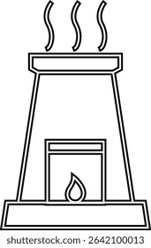 furnace icon. Outline furnace icons from electronic device and stuff . Line and glyph vector template design elements, Editable symbols. Home heating system for energy and comfort design needs