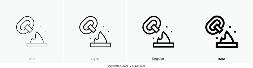 furnace icon. Thin, Light Regular And Bold style design isolated on white background