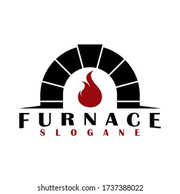 the furnace logo design vector