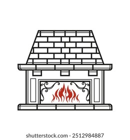 Ícone de traçado editável do contorno do forno. Sinal de substituição. Ilustração vetorial. Ícone de linha fina para web e móvel, design plano minimalista moderno.