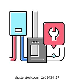 furnace repair color icon vector. furnace repair sign. isolated symbol illustration