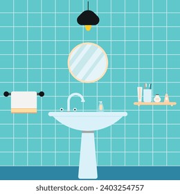 Furnished bathroom vector design.
idea of ​​hygiene.