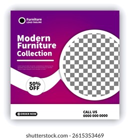 Furnished Modern furniture instagram post design