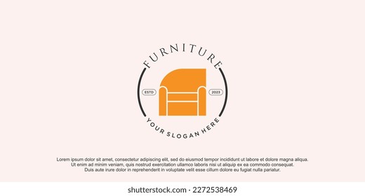 Logo de Furnitus con diseño creativo y exclusivo vector de primera calidad