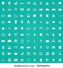 furniture 100 icons universal set for web and mobile
