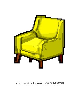 furniture armchair chair game pixel art retro vector. bit furniture armchair chair. old vintage illustration