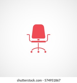 Furniture Armchair Red Flat Icon On White Background