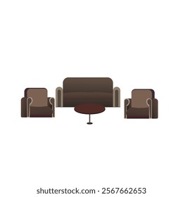 Furniture, armchairs, sofa and table