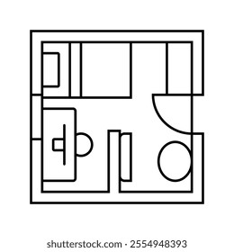 furniture arrangement interior designer line icon vector. furniture arrangement interior designer sign. isolated contour symbol black illustration