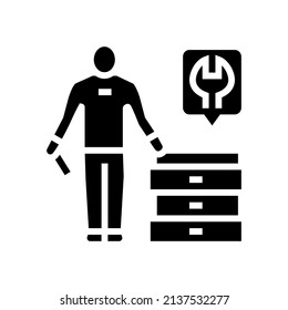 furniture assembler glyph icon vector. furniture assembler sign. isolated contour symbol black illustration