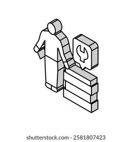 furniture assembler isometric icon vector. furniture assembler sign. isolated symbol illustration