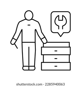 furniture assembler line icon vector. furniture assembler sign. isolated contour symbol black illustration