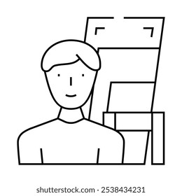 móveis montador linha ícone vetor. mobiliário montador sinal. isolado contorno símbolo ilustração preta