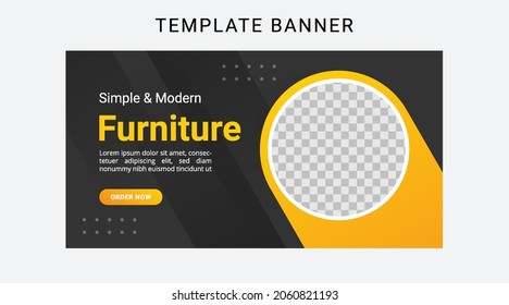 Furniture banner template for ads. Web banner for promotion on social media